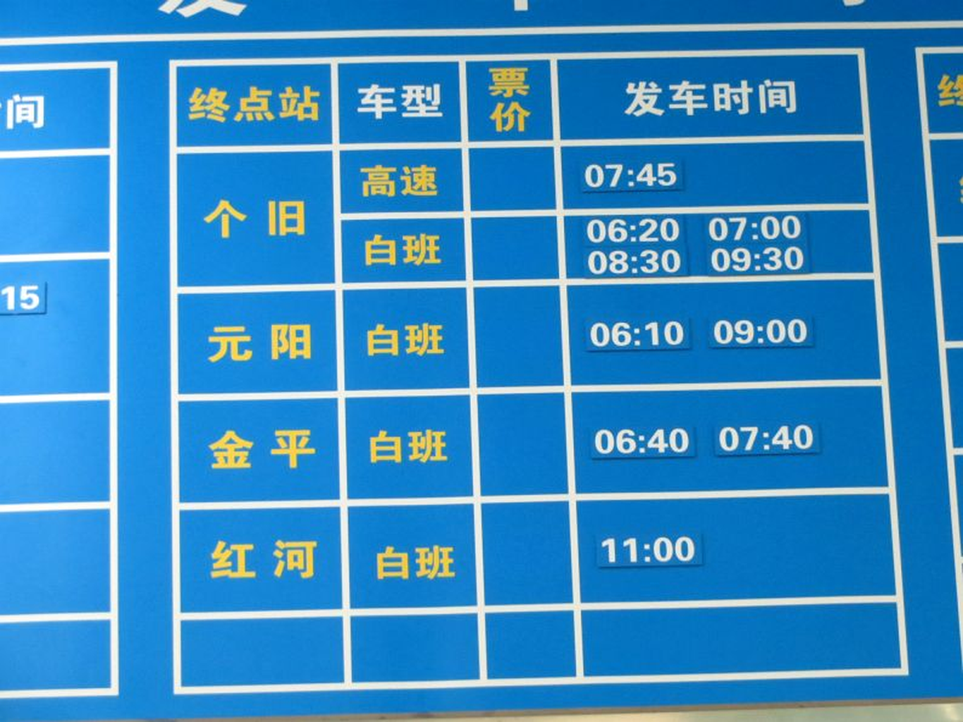Picture: With the opening of the expressway to Mengzi Hekou is now much better connected with travel time to Kunming down to 8 hours. Busses go to Mengzi, Gejiu, Maguan, Wenshan, Jinping, Yuanyang, Jianshui and local destinations. 