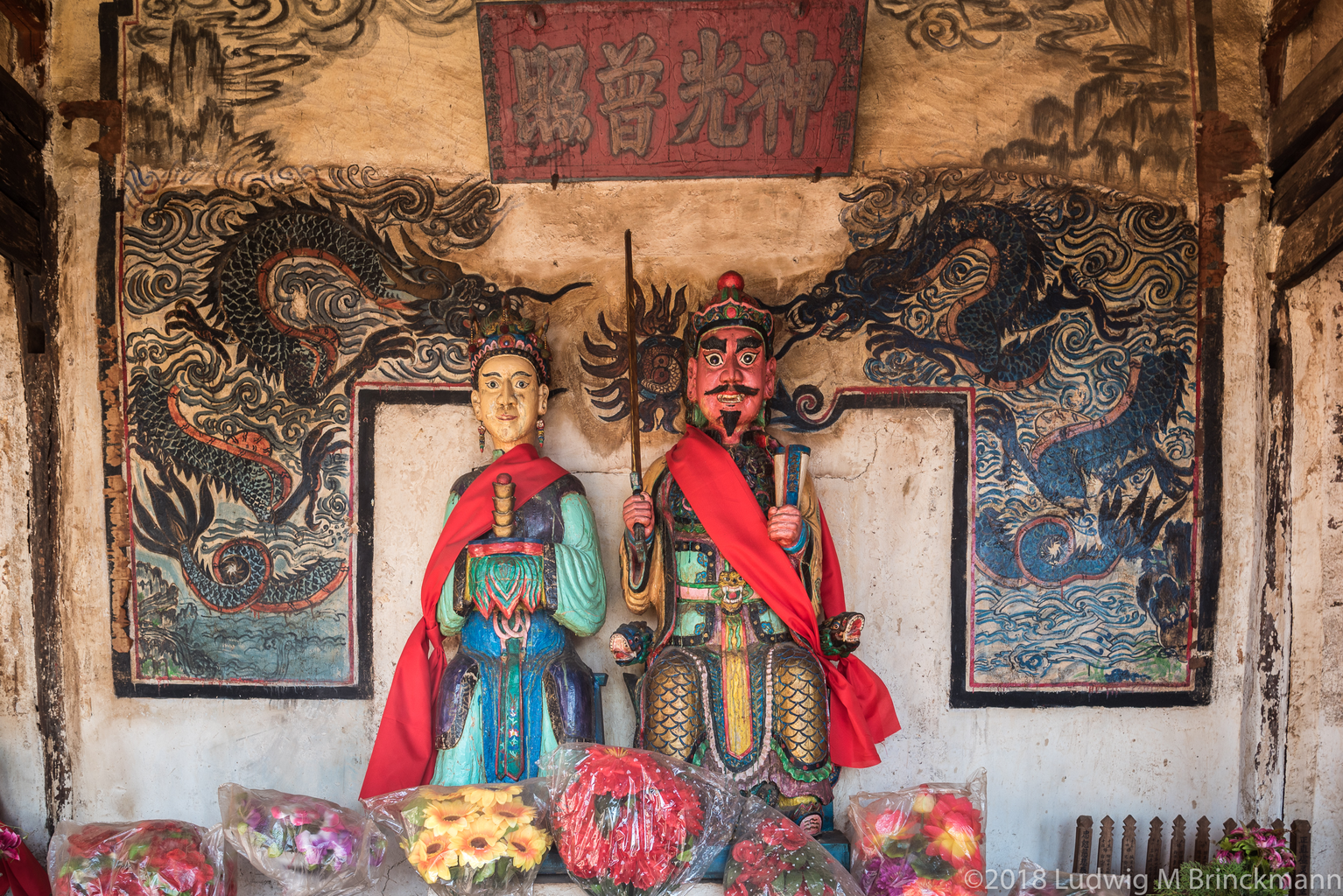 Picture: Well preserved Benzhu Temple with old wooden Benzu statues. 