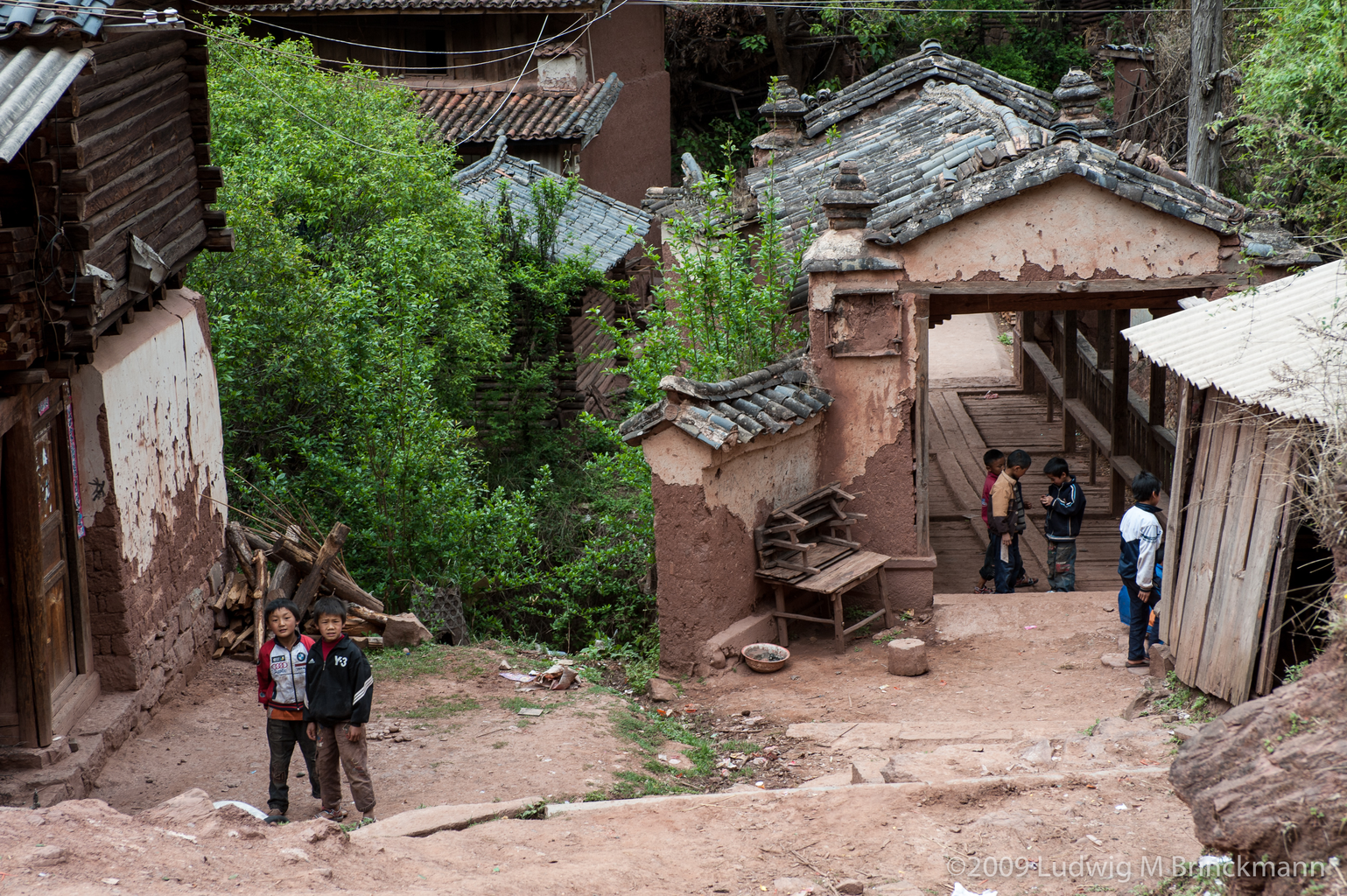 Picture: A wooden covered bridge in Shijing village.